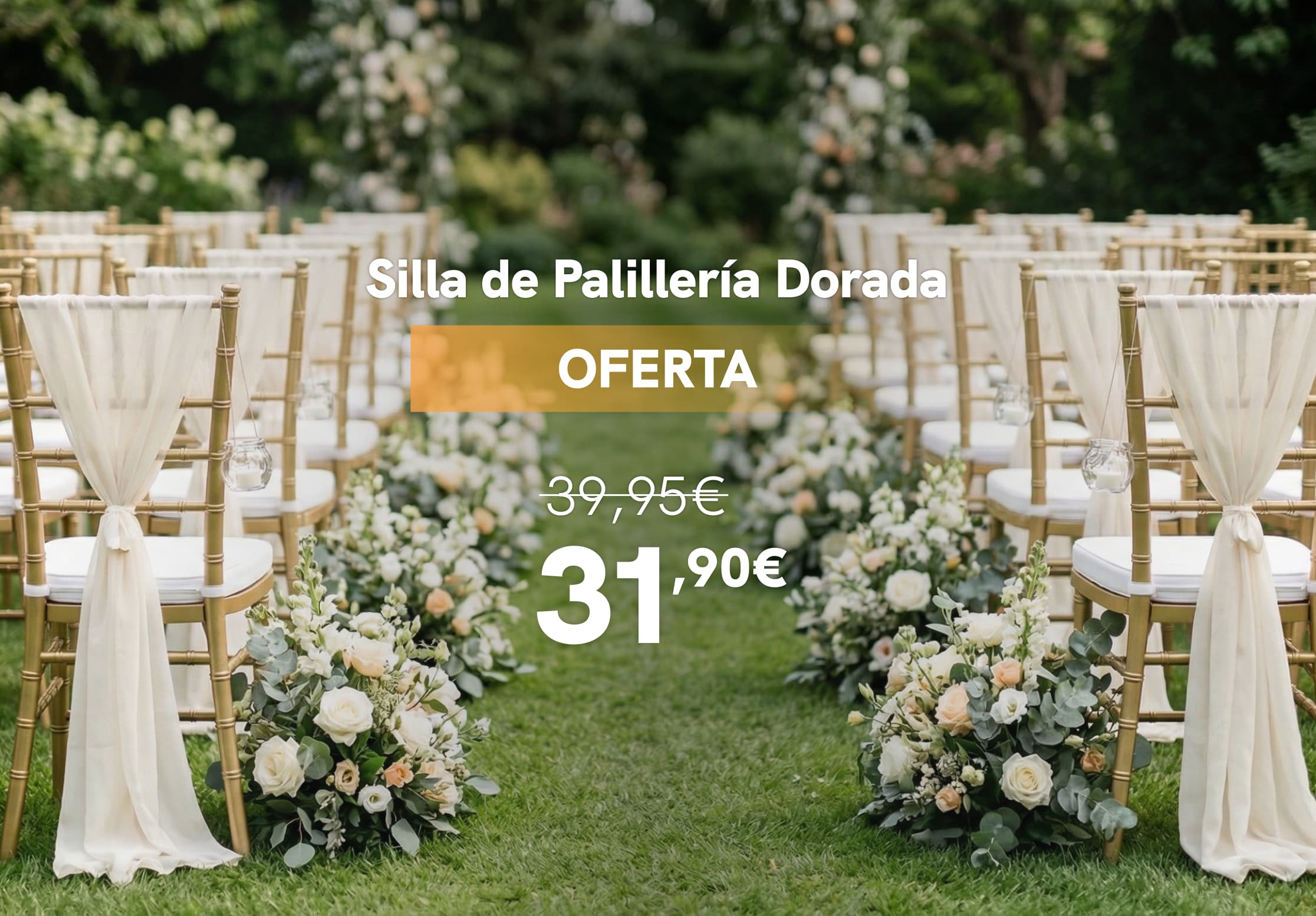 Oferta silla paliller&iacute;a dorada